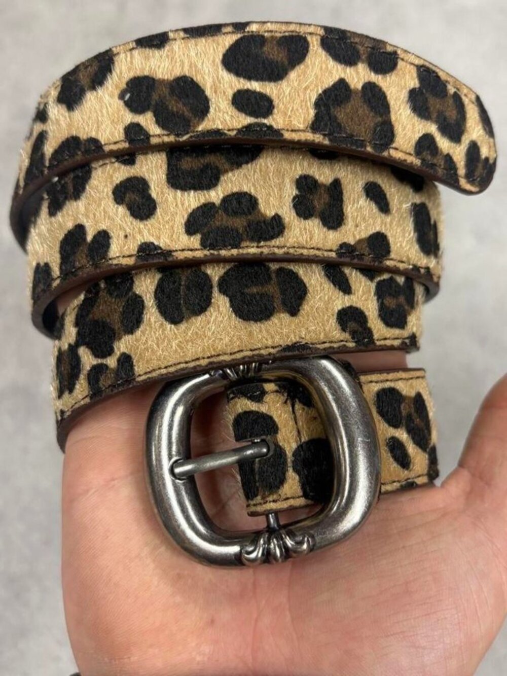 Cheetah Leopard Oval Buckle Belt
